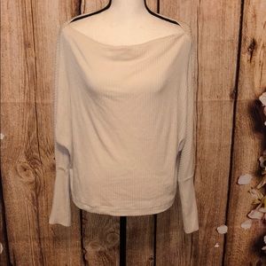 Cream Ribbed Top